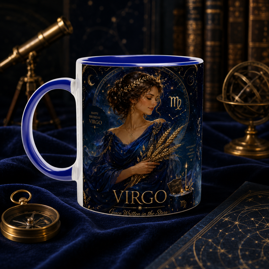 PERSONALISIERTE JUNGfrau ZODIAK TASSE – Himmlisches Geburtstagsgeschenk