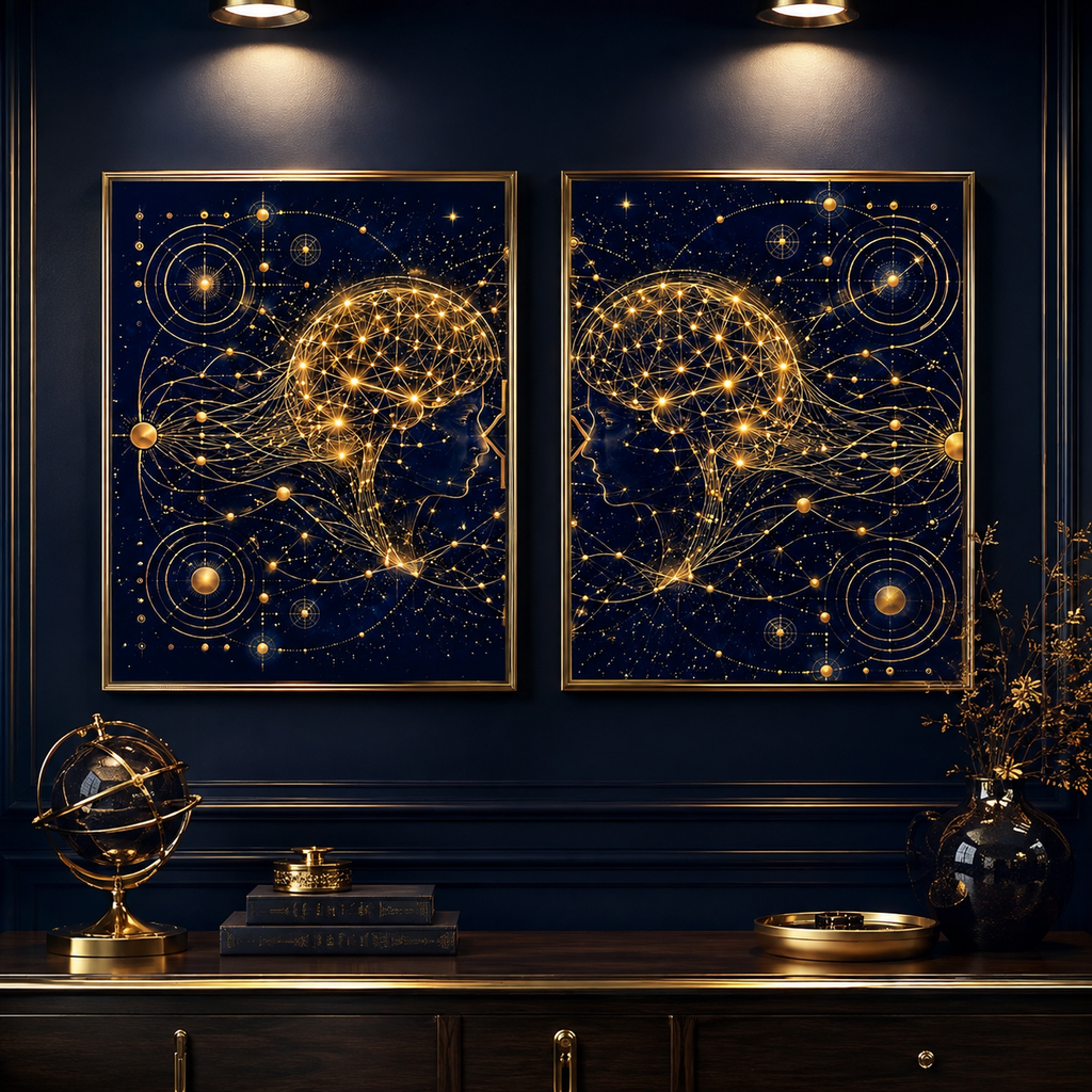 PERSONALISIERTES GOLDENES NEURO POSTER — Rechtes Panel — Creator Kollektion