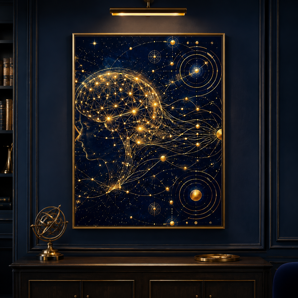 PERSONALISIERTES GOLDENES NEURO POSTER — Rechtes Panel — Creator Kollektion