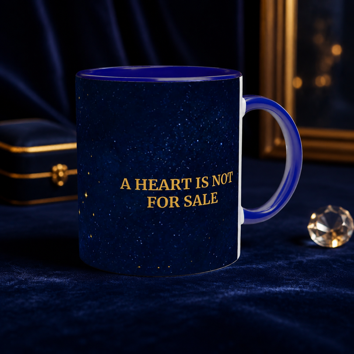 DIAMONDS DON'T BUY LOVE — Ceramic Mug — Blue Edition