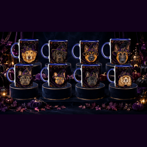 PERSONALIZE Your Halloween Belgian Malinois Blue Ceramic Mug