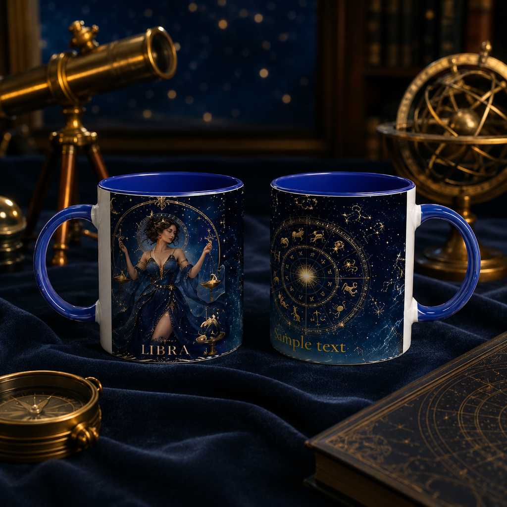 PERSONALIZED LIBRA ZODIAC MUG – Celestial Birthday Gift