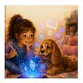 FUTURE FRIENDS — Lia and Caesar Discover AI Canvas Wall Art