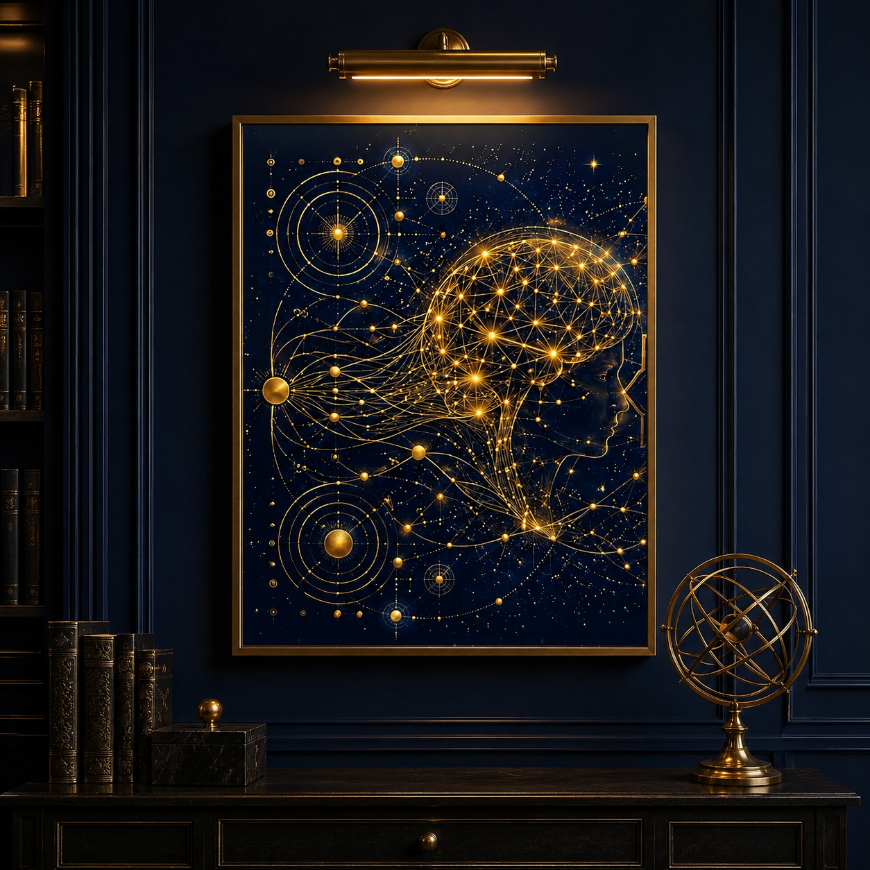 PERSONALISIERTES GOLDENES NEURO-POSTER – Linke Tafel – Kollektion Creator