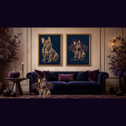 PERSONALIZED Fawn French Bulldog Poster | Four Paws Holiday Collection