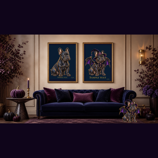 PERSONALIZED Fawn French Bulldog Poster | Four Paws Holiday Collection