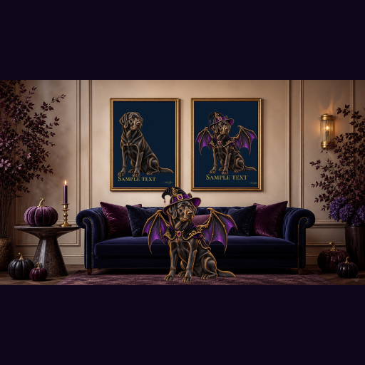 PERSONALIZE Your Halloween Labrador Retriever Museum-Quality Fine Art Poster