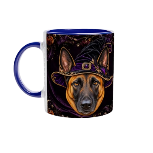 PERSONALIZE Your Halloween Belgian Malinois Blue Ceramic Mug