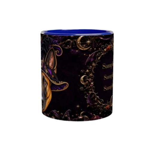 PERSONALIZE Your Halloween Belgian Malinois Blue Ceramic Mug