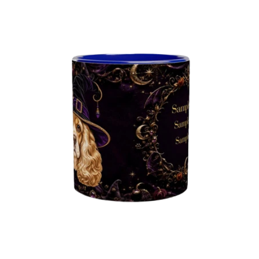 PERSONALIZE Your Halloween Cocker Spaniel Blue Ceramic Mug