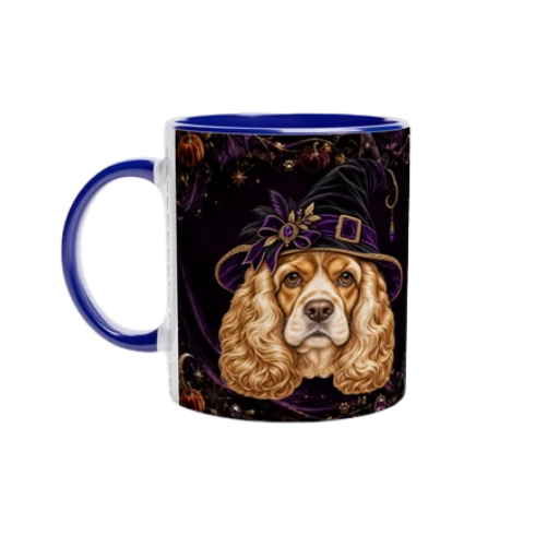 PERSONALIZE Your Halloween Cocker Spaniel Blue Ceramic Mug