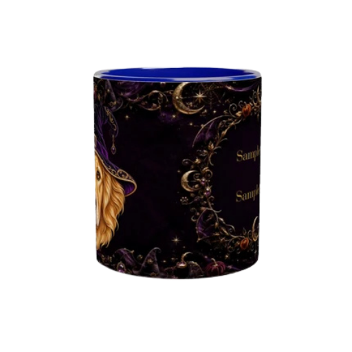 PERSONALIZE Your Halloween Golden Retriever Blue Ceramic Mug