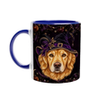 PERSONALIZE Your Halloween Golden Retriever Blue Ceramic Mug