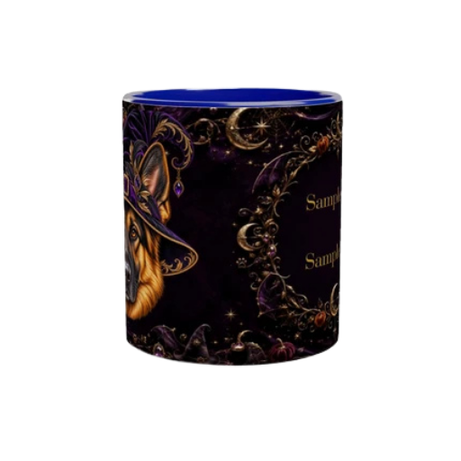 PERSONALIZE Your Halloween German Shepherd Blue Ceramic Mug