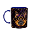 PERSONALIZE Your Halloween German Shepherd Blue Ceramic Mug