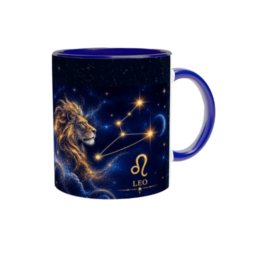 LEO ROYAL ZODIAC — Ceramic Mug — Celestial Blue Edition